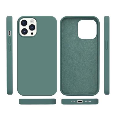 China Original Luxury Shockproof Silicone Phone Case For Iphone 13 Inner Flannel Liquid Silicone Phone Case For Iphone 12 for sale