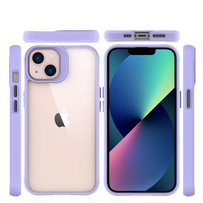 China New Simple Fashion Shockproof 2 in 1 High Quality Acrylic Transparent Cell Phone Cover Clear TPU PC Shock Proof Case for iphone 13 for sale