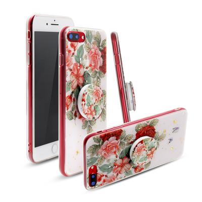 China Luxury 2020 New Design Floral Pattern Glue Bracket Phone Case For Samsung Galaxy S20 Ultra for sale