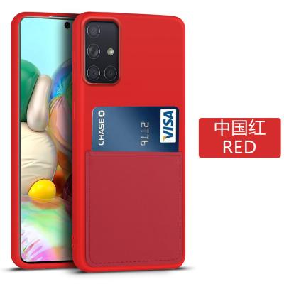 China Wholesale Shockproof Card Slot Rubber Shockproof Stand Wallet Painting Smart Phone Case For Samsung A71 4G 5G Tri Case Phone Case for sale