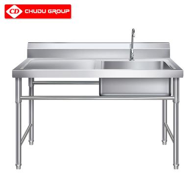 China With Faucet Customizable High Quality Double Bowl Commercial Stainless Steel Kitchen Sink for sale