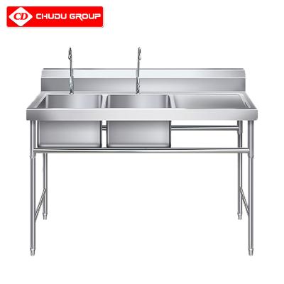 China With Free Standing Commercial Single Bowl Restaurant Kitchen Sink Faucet Undermount Stainless Steel 201/304 for sale