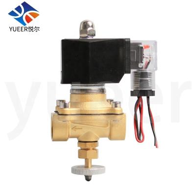 China General Electronic Automatic Drain Solenoid Valve 24v DC With 1 Piece Emergency Manual Switch Water Brass Diaphragm General for sale