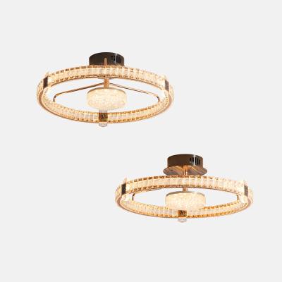 China New Design Indoor Decoration Gold LED Outdoor Mounted Crystal Ceiling Lights for sale