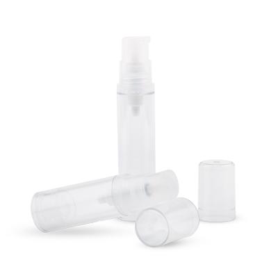 China Small Cosmetic Empty Airless Bottle 5ml 10ml 12ml 15ml White Plastic Airless Sample PP Bottles for sale