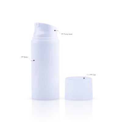 China PP Cosmetic White Airless Pump Bottles For Cosmetic Liquid Plastic Empty Airless Bottles for sale