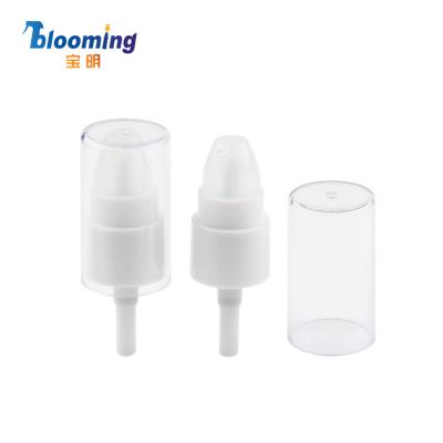 China Non Spill Hot Sale PP Treatment Pump 18mm Cream Lotion Pumps Dust Cap for sale