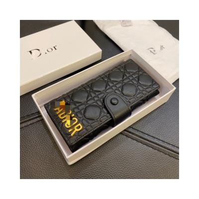 China D brand fashion front pocket credit card holder wallets business card cases durable silver clip wallet for diolly for sale