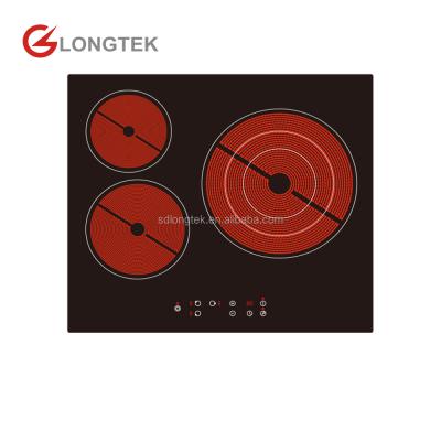 China Household High Quality Built In Ceramic Cooktop 3 Zone Infrared Element Cooktop for sale