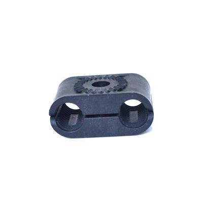 China PP Double Hole Stroke Type 5-8mm 8-12mm 12-16mm Plastic Coax Cable Support Block Hanger Clamps Coax Block for sale