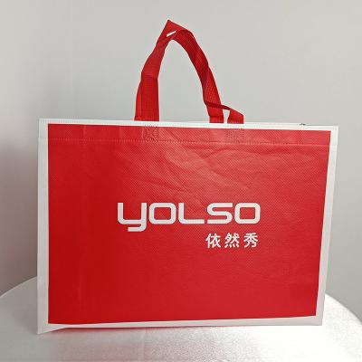 China Hot Sale Customized Reusable Red Advertising Eco-friendly Tote Bag Shopping Gift Bags Non Woven for sale