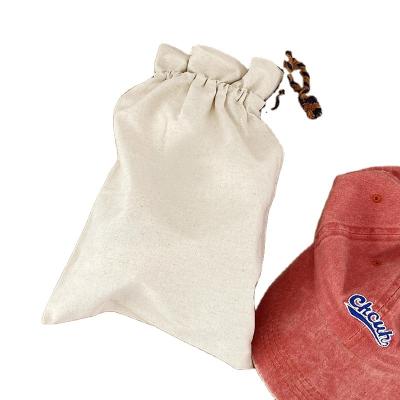 China Fashion 100% Biodegradable Cotton Canvas Drawstring Pouch Bag With Custom Logo Small Drawstring Gift Pouch Dust Bag for sale