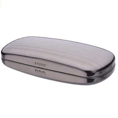 China Aluminum Unisex Lattice Metal Box Spectacle Case Glass Eyeglass Myopic Case For Small Eyesight for sale