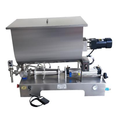 China Food Horizontal Pneumatic Paste Mixing Filling Machine Paste Liquid Dual Use Chilli Sauce Honey Sauce Filling Machine Viscous for sale