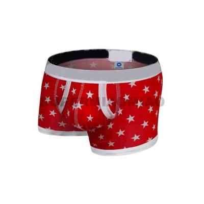 China Star two open fly antibacterial cool mens bulge trunks mens boxer briefs modal mens rhinestone boxers briefs underwear for sale