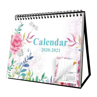 China Table Calendar Logo 2021 New Year Office Custom Stand Up Table Office Spiral Monthly School Calendar for sale