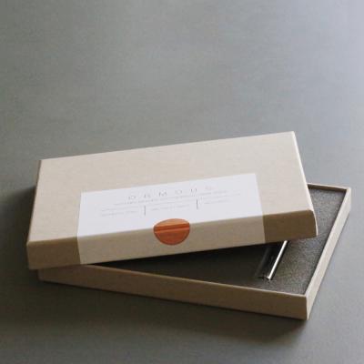 China Recyclable Logo Luxury Kraft Paper Packaging Custom Lid And Bottom Rigid Watch Gift Box With Foam Insert for sale