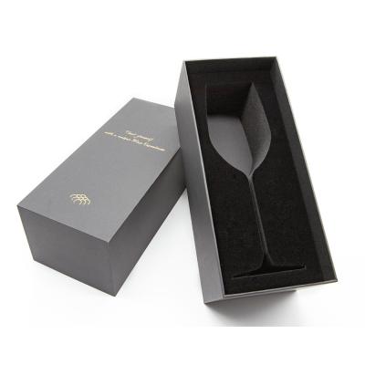 China Recyclable Custom Logo Luxury Wine Bottle Glass Paper Gift Box Rigid Cardboard Packaging With Lid And Base for sale