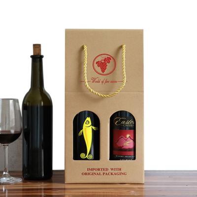 China Recyclable Custom Logo Red Wine Bottle Carrier Packaging Private Gift Box Corrugated Cardboard Beverage Paper for sale