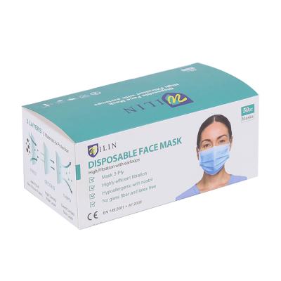 China Customized Recyclable Printed Lvory Face Mask High Quality Paper Box For KN95 Facemask Retail Packaging for sale