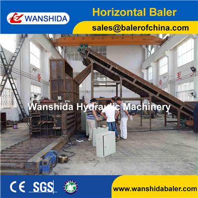 China WANSHIDA Horizontal Plastic films plastic bottles  waste Cardbaords paper Balers Baling Press Compactor for sale