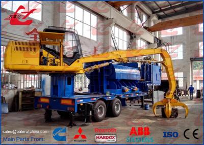 China Mobile Hydraulic Metal Baler Logger With Grab And Trailer Diesel Engine Power 3m Press room Length for sale