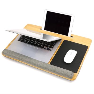 China Laptop other) 2021 Bamboo Lap Desk With Pillow Bamboo Laptop Computer (New Arrival Adjustable Lap Tray With Cushion and Mouse Pad for sale