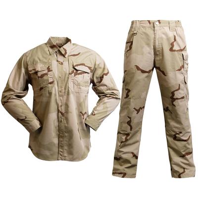 China Breathable Polyester And Cotton Tricolor Desert Camouflage Tactical Uniform for sale