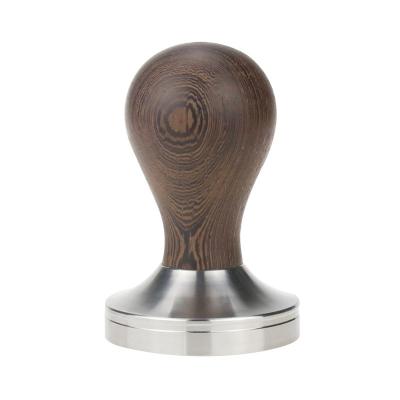 China Sustainable Fashionable Design 51/53/58 Mm Coffee Tamper Tamper With Various Wooden Handle Bartender Tools for sale