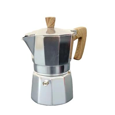 China WITH LID Cafetera italiana 55aluminum alloy moka pot various colors custom logo stovetop espresso maker with anit-slip U shape handle for sale