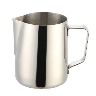 China Sustainable Thickened sharp spout stainless steel milk frothing pitcher colored milk jug coffee tools pitcher milk for sale