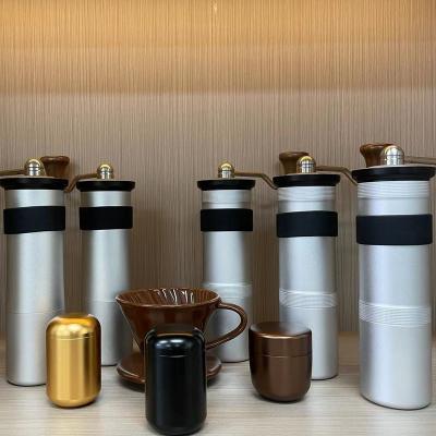 China Customized Viable Design Manual Coffee Grinder For Hand Pour Over Drip Espresso Aluminum Body With Stainless Steel Cone Burrs for sale