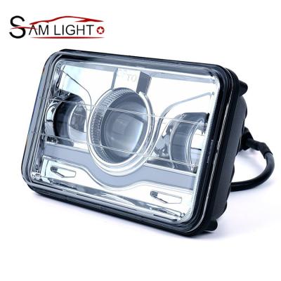 China 45W 4x6 Inch Black Aluminum Ribbon LED Headlights With DRL For H4651 H4652 H4656 H4666 H6545 Freightliner Kenworth Peterbilt for sale