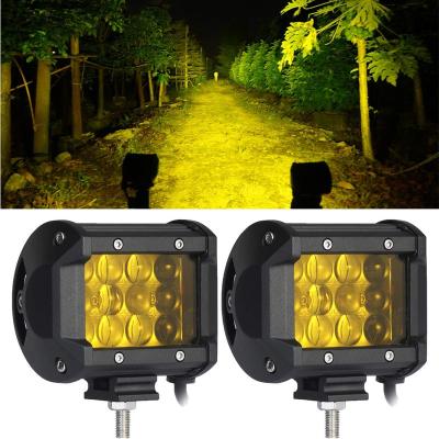 China Housing 4Inch 36W 3800LM Triple 6D Row Spot Beam Aluminum Die-Casting Yellow Waterproof Fog Lights Driving Light For Truck UTV SUV Offroad Boat for sale