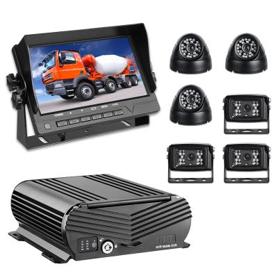 China NIGHT VISION Mobile NVR Kit with 8CH 1080P IPC 4G GPS HDD MNVR 7inch Monitor and 6 Pieces Cameras for Truck Vans School Bus for sale