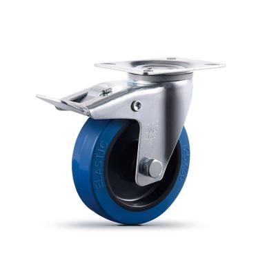 China Rigid Heavy Duty Plate Caster Wheels 5 Inch PU No Noise, Premium Polyurethane Double Ball Bearing For Sewing Machine for sale