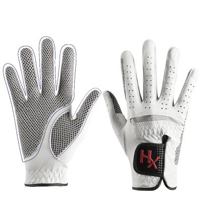 China With Conduit Holes Cabretta Premium Quality Wholesale Leather Golf Gloves Leather Mens Womens Custom Black Golf Glove for sale