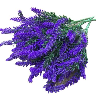 China Plastic+iron wire High Quality 5 Branches Plastic Artificial Flower Lavender For Interior And Wedding Decoration for sale