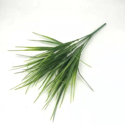 China Plastic+iron wire Manufacturers Wholesale 7 Fork Grass Artificial Plastic Grass For Home Outdoor Decoration for sale