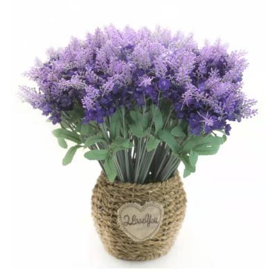 China Plastic+iron wire Wholesale 10 Heads Lavender Artificial Flower Decor Wedding Flower For Home Decoration for sale