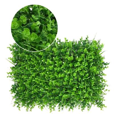 China Plastic Wholesale Artificial Grass Wall Panels Plastic Greenery Plant Wall Backdrop For Home Restaurant Indoor Decor for sale