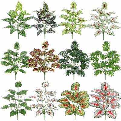 China Plastic+iron wire Hot Selling Indoor 12 Heads Green Artificial Plants Artificial Small Bonsai For Home Decoration for sale