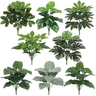 China Plastic+iron wire 2022 Natural Garden Landscaping Decoration Plastic Artificial 18 Fortunate Leaves for sale