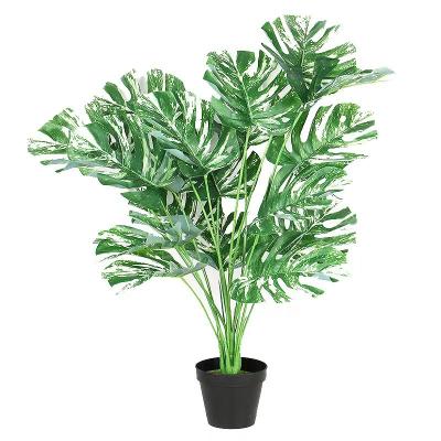 China Plastic Wholesale Outdoor Artificial Trees Beautify Gardens Decorate Artificial 18 Turtle Back Leaves for sale