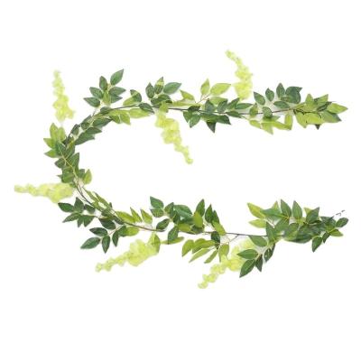 China Plastic+iron wire+silk cloth Wholesale Simulation Wisteria Cheap Hot Sale String Wedding Arch Wall Hanging Flower Vine for sale