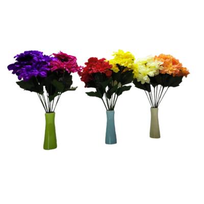 China Plastic+iron wire+silk cloth Wholesale Price Colorful Silk Chrysanthemum Artificial Daisy Flowers for Wedding Decoration for sale