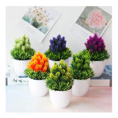 China Plastic China Supplier Flower Potted Plant Pine Branches Pot Artificial Plant For Home  Decoration for sale