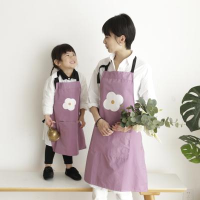 China Original Designapron Cleaning Children Class Lovely Family Picnic Cotton Apron Polyester Parent-child Kitchen Apron for sale