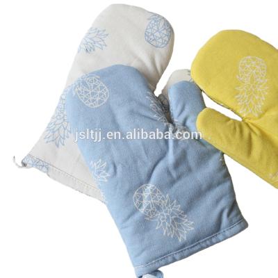 China Factory Wholesale Eco-Friendly Oven Glove Kitchen Cotton Hemp Microwave GRILLING Oven Heat Resistant Gloves for sale