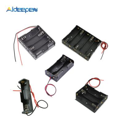 China Battery Holder For Diy Kit Electronic Plastic Battery Case Battery Pack AA Battery Storage Shell Box Holder With Wire Leads for sale